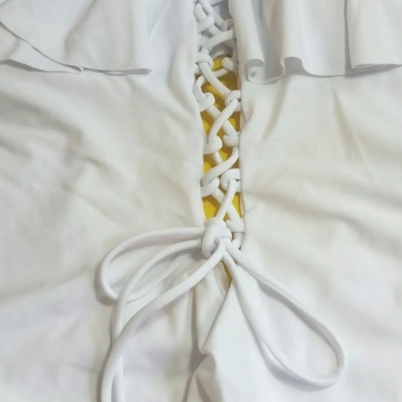 Bali White Women's Swimsuit Padded Lace up. - Picture 6 of 11